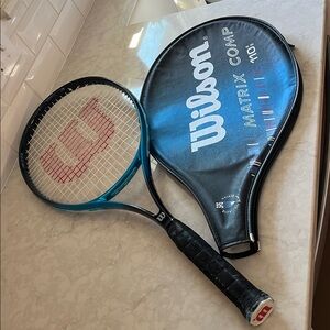 Vintage Wilson Matrix Comp 110 sq “tennis racket with zip cover SPS power system